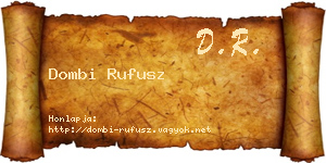 Dombi Rufusz névjegykártya